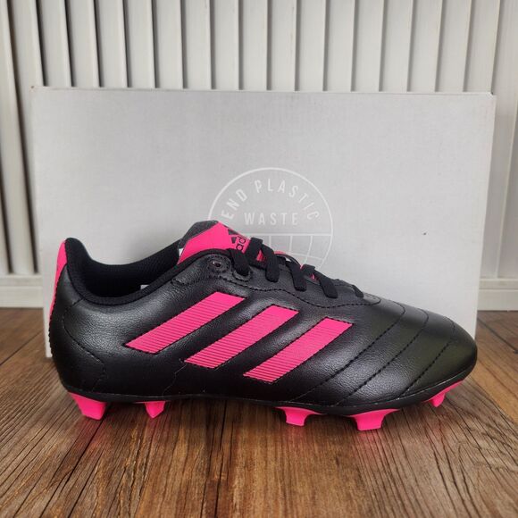 Adidas Goletto VIII FG Junior Size 3 Black Pink Athletic Soccer Cleats GX6907 - Picture 1 of 11
